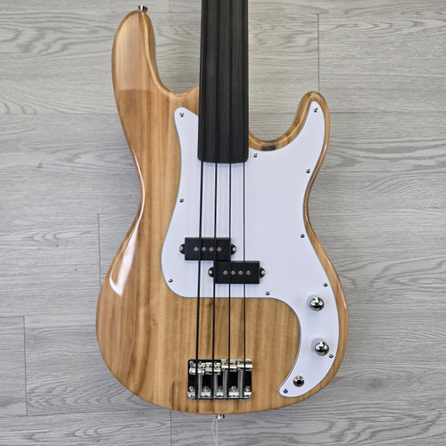 Vist Large View of Product Image Which is Used Glarry FRETLESS BASS J Type Bass Guitar Amber 4-String