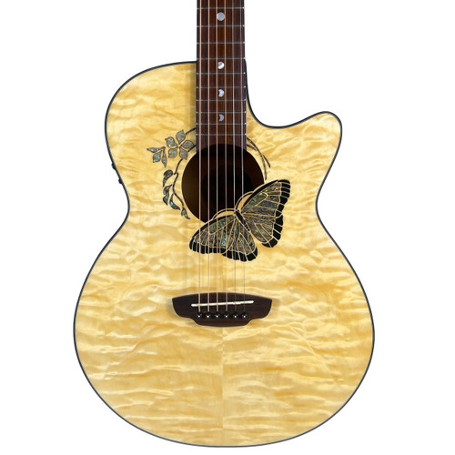 Vist Large View of Product Image Which is Used Luna Fauna Butterfly Acoustic Electric Guitar
