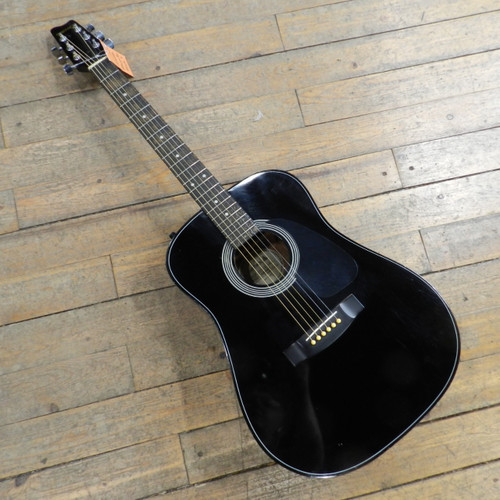 Vist Large View of Product Image Which is Used Samick SW015E-1BK PASSIVE ELECTRIC Vintage Laminate Top Acoustic Guitar Black