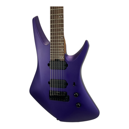 Vist Large View of Product Image Which is Used Sterling By Ernie Ball Kaizen 7 Firemist Purple Satin Pointy Electric Guitar Purple 7-String