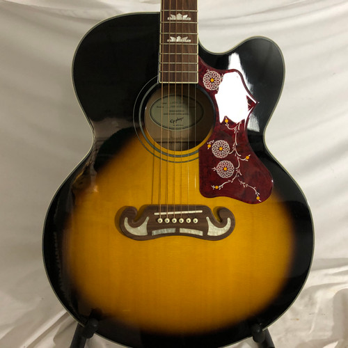 Vist Large View of Product Image Which is Used Epiphone J-200EC Solid Top Acoustic Guitar Sunburst 6-String
