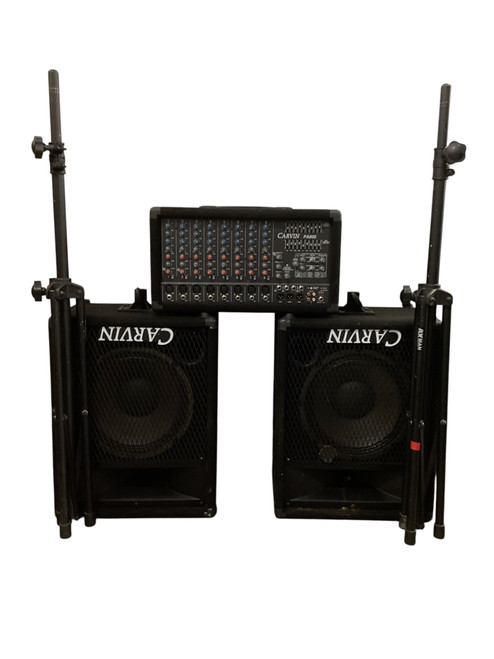 Vist Large View of Product Image Which is Used Carvin PA800 PA System w/MIXER/822 SPEAKERS/STANDS/CABLES