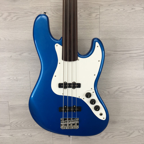 Vist Large View of Product Image Which is Used Lotus FRETLESS JAZZ BASS J Type Bass Guitar Blue 4-String