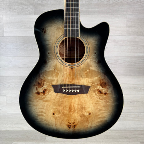 Vist Large View of Product Image Which is Used Washburn Deep Forest Burl ACE Acoustic-electric Guitar - Black Fade