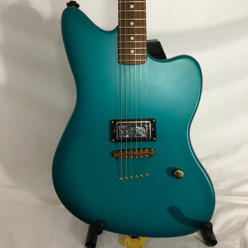 Vist Large View of Product Image Which is Used PARTSMASTER FENDER NECK Offset Double Cutaway Electric Guitar Blue 6-String