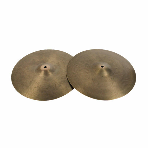 Vist Large View of Product Image Which is Used Zildjian NEW BEAT HI HATS 1960S Vintage Hi Hat Cymbals 14"
