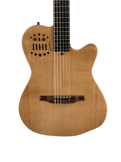 Vist Large View of Product Image Which is Used Godin MULTIAC Nylon ACS SA Acoustic/Electric Guitar Natural w/BAG -AS IS WEAR
