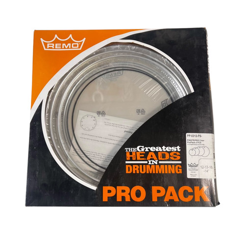 Vist Large View of Product Image Which is Used Remo Pinstripe Clear 12-12-14-16 Pro Pack of Drum Heads