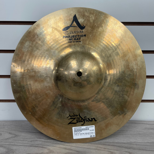 Vist Large View of Product Image Which is Used Zildjian 14IN A CUSTOM PROJECTION HI HAT TOP Hi Hat Cymbals 14"