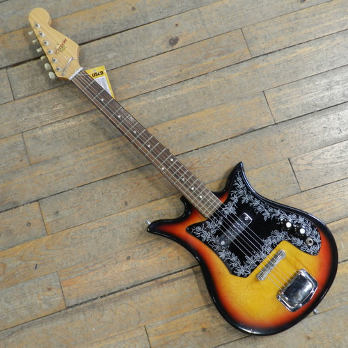 Vist Large View of Product Image Which is Used Teisco ELECTRIC GUITAR Vintage Double Cutaway Electric Guitar Sunburst 6-String