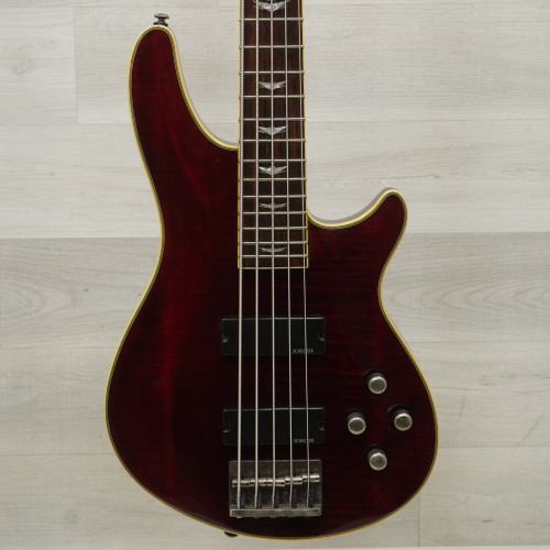 Vist Large View of Product Image Which is Used Schecter Omen EXTREME-5 Bass Guitar Red 5-String