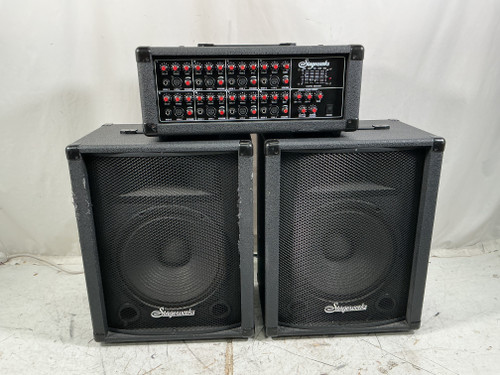 Vist Large View of Product Image Which is Used Stageworks LG-8 PA PWR AMP + SPEAKERS Power Amplifier