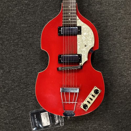 Vist Large View of Product Image Which is Used Hofner VIOLIN GUITAR Semi-Hollow Electric Guitar Red 6-String