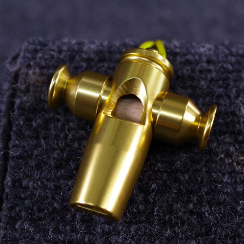 Vist Large View of Product Image Which is Used Latin Percussion - LP SAMBA WHISTLE GOLD TRI-TONE World Percussion Instrument
