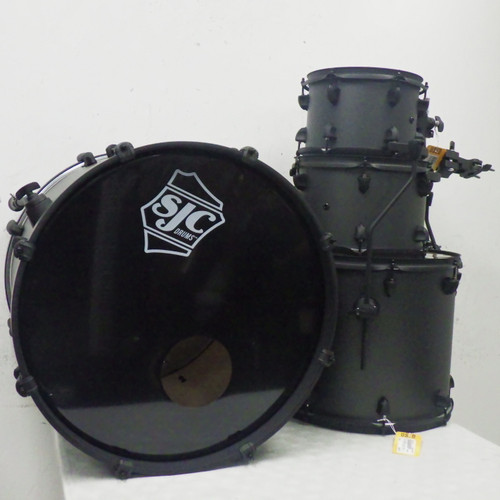 Vist Large View of Product Image Which is Used SJC Custom PATHFINDER GALAXY GREY 4 PIECE Drum Shell Kit Black