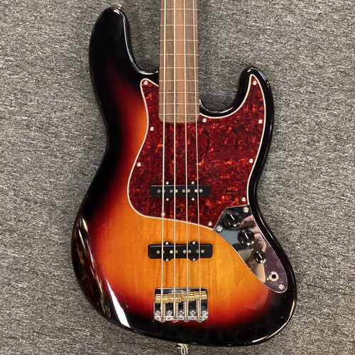 Vist Large View of Product Image Which is Used Squier CLASSIC VIBE 60S FRETLESS J J Type Bass Guitar Sunburst 4-String