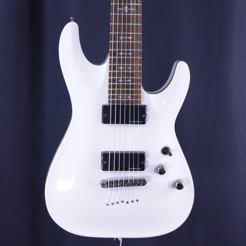 Vist Large View of Product Image Which is Used Schecter DEMON 7 STRING Modern Metal Electric Guitar White 7-String