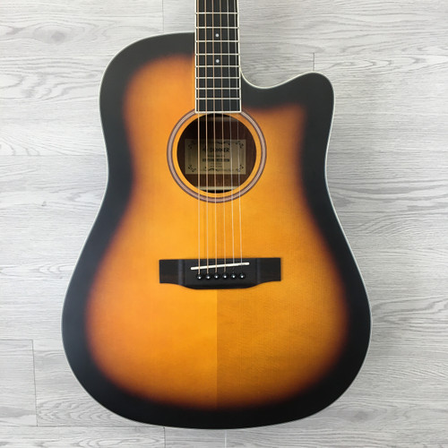 Vist Large View of Product Image Which is Used Donner DAG-1CS Laminate Top Acoustic Guitar Sunburst
