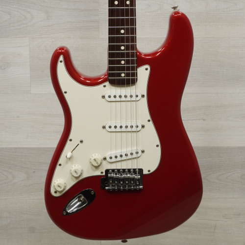 Vist Large View of Product Image Which is Used Fender Squier Series Stratocaster Left Handed Electric Guitar Red
