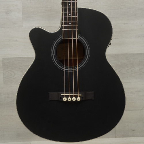 Vist Large View of Product Image Which is Used Tario LB-164LBK Left Handed Acoustic Bass Guitar Black