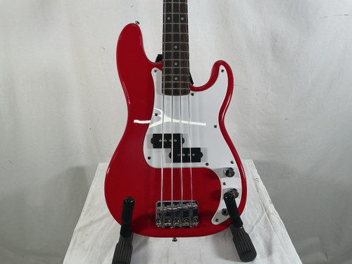 Vist Large View of Product Image Which is Used Squier P-BASS MINI RED P Type Bass Guitar Red 4-String