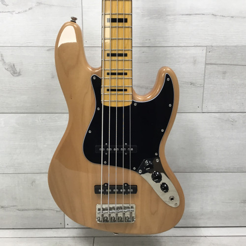 Vist Large View of Product Image Which is Used Squier Classic Vibe 70s Jazz V Bass Guitar Natural 5-String