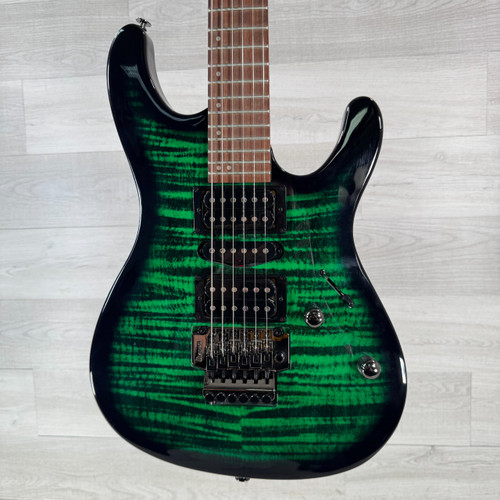 Vist Large View of Product Image Which is Used Ibanez Kiko Loureiro Signature KIKOSP3 Electric Guitar - Transparent Emerald Burst