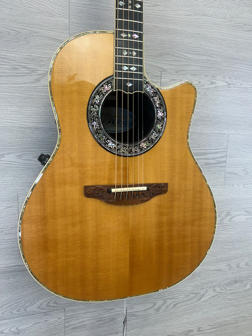 Vist Large View of Product Image Which is Used Ovation 1669 CUSTOM LEGEND 1982 Vintage Solid Top Acoustic Guitar Natural