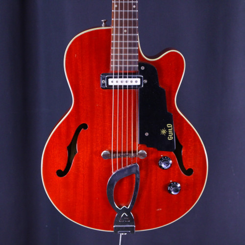 Vist Large View of Product Image Which is Used Guild M-65 FRESHMAN 3/4 1967 HOLLOWBODY GUITAR Vintage Semi-Hollow Electric Guitar Red 6-String