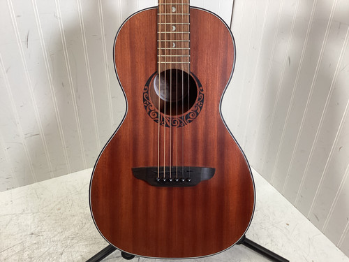 Vist Large View of Product Image Which is Used Luna GYPSY PARLOR MAHOGANY Laminate Top Acoustic Guitar Wood