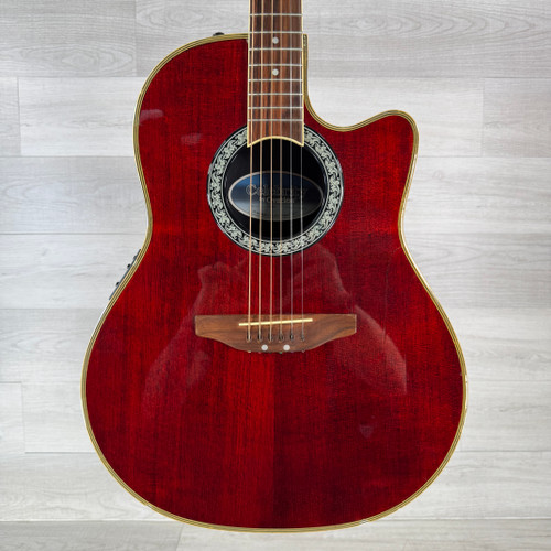 Vist Large View of Product Image Which is Used Ovation Celebrity CC057 Acoustic-electric Guitar - Red - Case Included - AS IS - Read Description