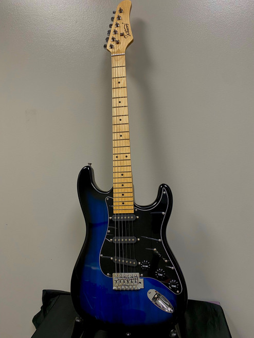 Vist Large View of Product Image Which is Used Glarry S TYPE BLUE BURST S Type Electric Guitar Blue 6-String