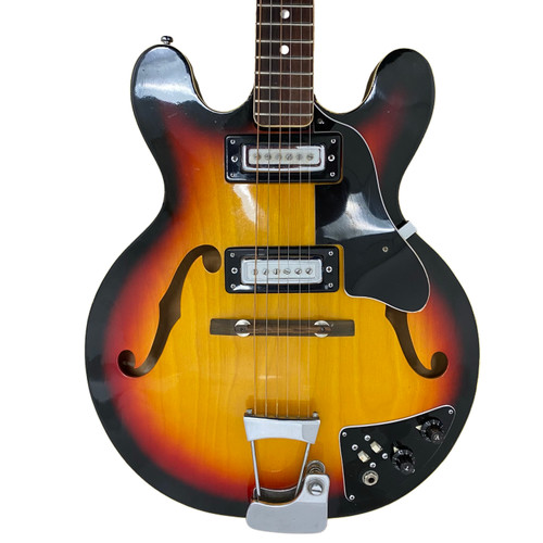 Vist Large View of Product Image Which is Used Crestwood H-35 335 COPY 1960S MIJ Vintage Semi-Hollow Electric Guitar Sunburst 6-String