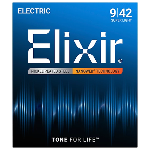 Vist Large View of Product Image Which is New - ELIXIR NANOWEB 09-42 NICKEL PLATED ELECTRIC GUITAR STRINGS