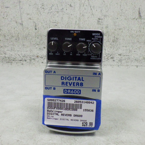 Vist Large View of Product Image Which is Used Behringer digital Reverb DR600 Vintage Reverb Pedal