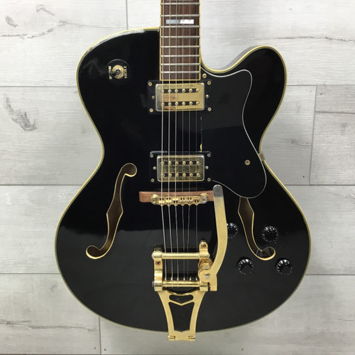 Vist Large View of Product Image Which is Used Jay Turser Colonel JT-140 Semi-Hollow Electric Guitar Black