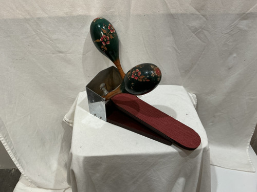 Vist Large View of Product Image Which is Used CHA CHA PEDAL OPERATED MARACS RARE 1950S Percussion Accessory
