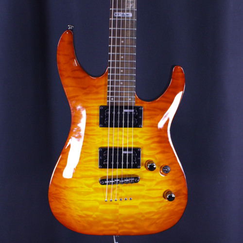 Vist Large View of Product Image Which is Used ESP LTD MH-100QMNT Electric Guitar Orange 6-String