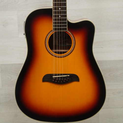 Vist Large View of Product Image Which is Used Oscar Schmidt OD312CE Laminate Top Acoustic Guitar Sunburst As Is
