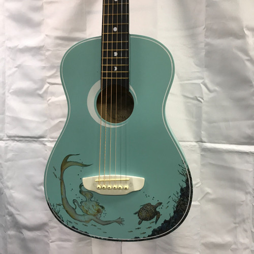 Vist Large View of Product Image Which is Used Luna AURORA AUD MPD2 MERMAID Laminate Top Acoustic Guitar Blue