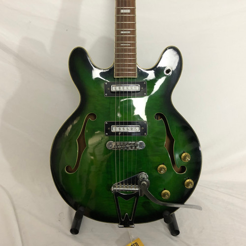 Vist Large View of Product Image Which is Used Teisco SEMI HOLLOW Vintage Semi-Hollow Electric Guitar Green 6-String