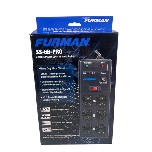Vist Large View of Product Image Which is Used Furman SS-6B Pro Surge Protector Power Strip 6-Outlet Power Conditioner