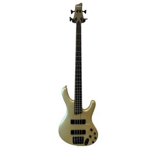 Vist Large View of Product Image Which is Used Ibanez EDB600 ERGODYNE Modern Metal Bass Guitar Goldtop 4-String