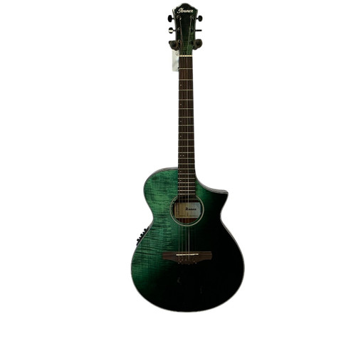 Vist Large View of Product Image Which is Used Ibanez AEWC32FM-GSF Laminate Top Acoustic Guitar Green