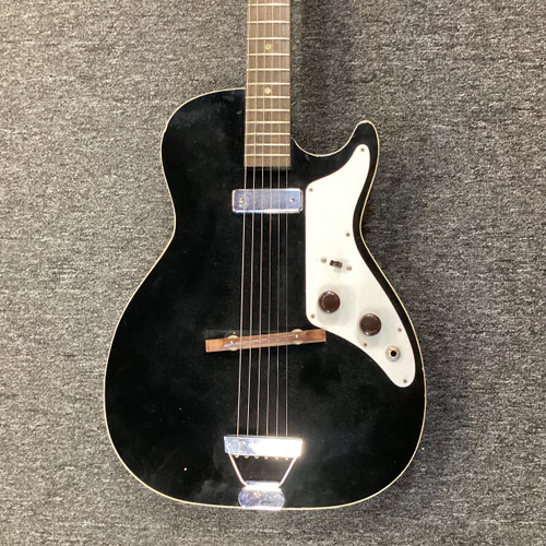 Vist Large View of Product Image Which is Used Harmony STRAT-O-TONE Vintage Semi-Hollow Electric Guitar Black 6-String