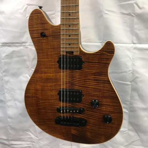 Vist Large View of Product Image Which is Used Peavey WOLFGANG USA STOPTAIL Double Cut Electric Guitar Amber 6-String