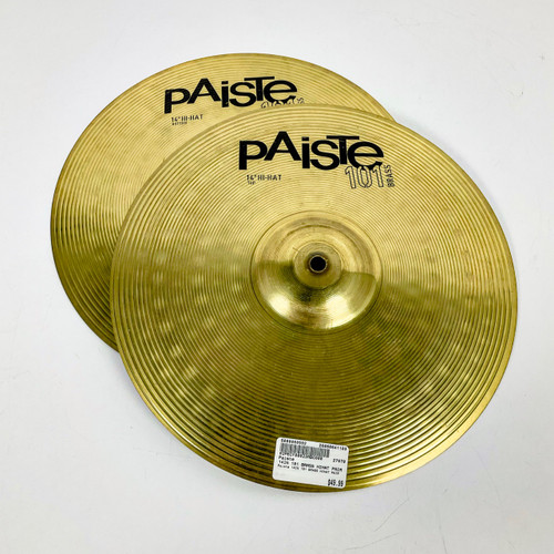 Vist Large View of Product Image Which is Used Paiste 14IN 101 Brass Hi-Hat Cymbals
