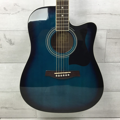 Vist Large View of Product Image Which is Used Ibanez V70CE-TBS Laminate Top Acoustic/Electric Guitar Blue