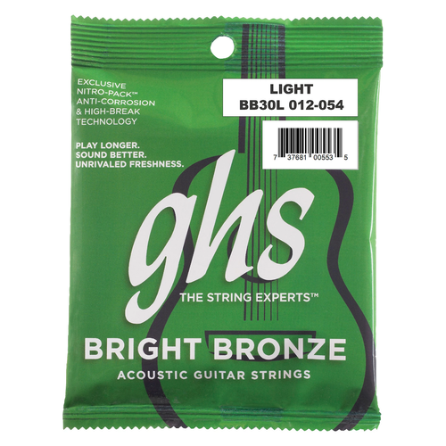 Vist Large View of Product Image Which is New - GHS BB30L BRIGHT BRONZE ACOUSTIC STRINGS LIGHT