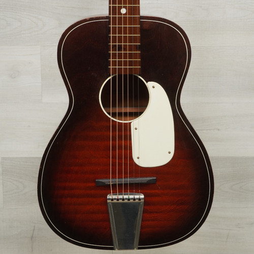 Vist Large View of Product Image Which is Used Barclay Vintage Parlor Laminate Top Acoustic Guitar Sunburst